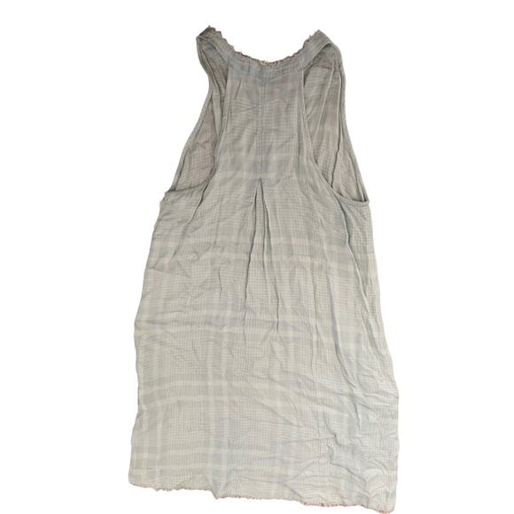 Cloth & stone womens large blue plaid dress shift sleeveless white - Picture 2 of 9